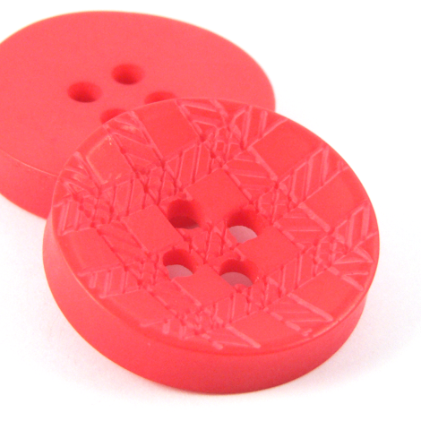 15mm 20% Recycled Red Lasered Check 4 Hole Suit/Shirt Button