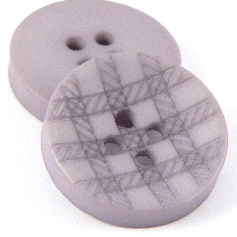 11.5mm 20% Recycled Grey Lasered Check 4 Hole Suit/Shirt Button