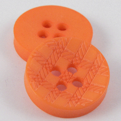 11.5mm 20% Recycled Orange Lasered Check 4 Hole Suit/Shirt Button