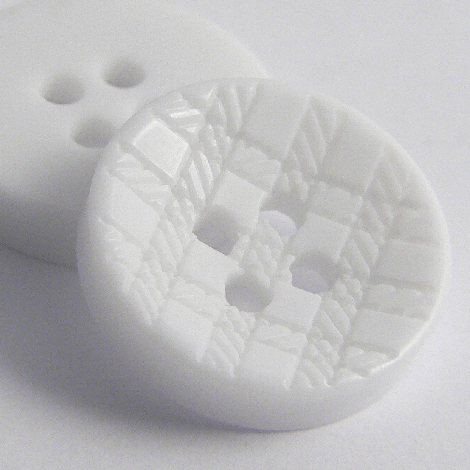 15mm 20% Recycled White Lasered Check 4 Hole Suit/Shirt Button