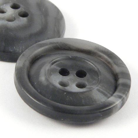 20mm Grey Horn Effect 10% Recycled Sugar Cane Pulp & Urea 4 Hole Suit Button