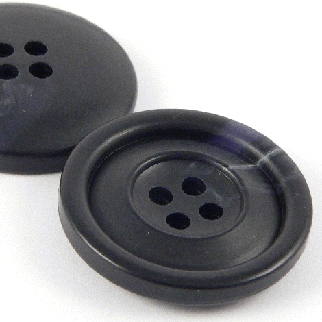 15mm Dark Navy Horn Effect 10% Recycled Sugar Cane Pulp & Urea 4 Hole Suit Button