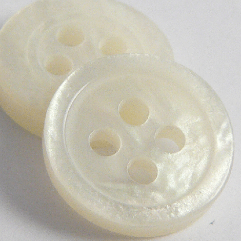 10mm Cream MOP Effect Reversible 4 Hole Shirt Button