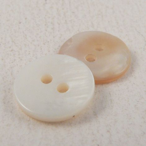 11mm Round White Shell 2 Hole Button
