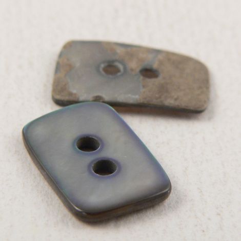 15mm Rectangle Smoke Agoya Shell 2 Hole Button