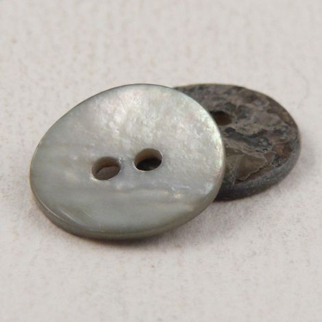 11.5mm Smoke Round Agoya Shell 2 Hole Button