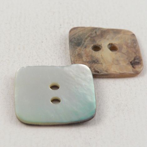 18mm Natural Agoya Square Shell 2 Hole Button