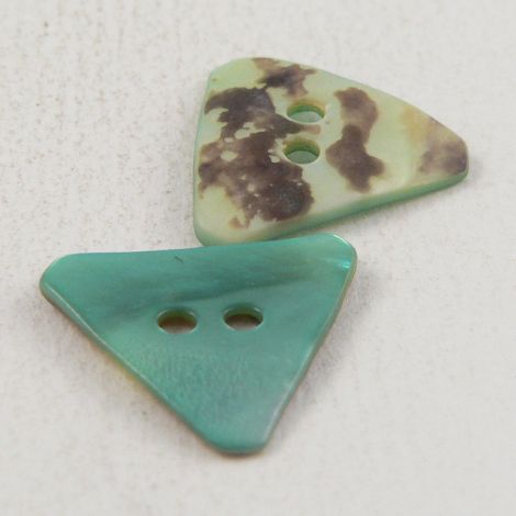 18mm Turquoise Triangle Agoya Shell 2 Hole Button
