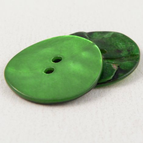 15mm Pea Green Agoya Shell 2 Hole Button