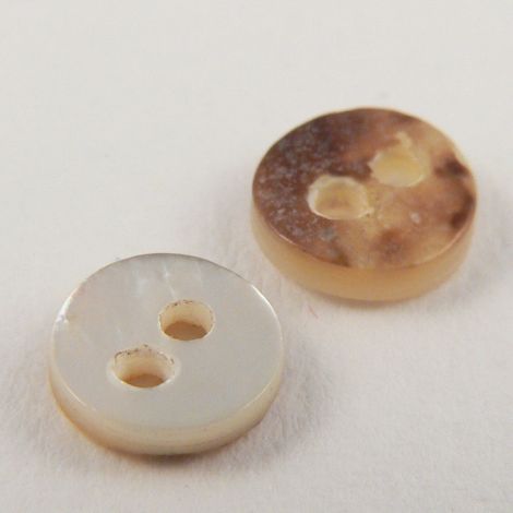 6mm Agoya Small Round Pearl Shell 2 Hole Button