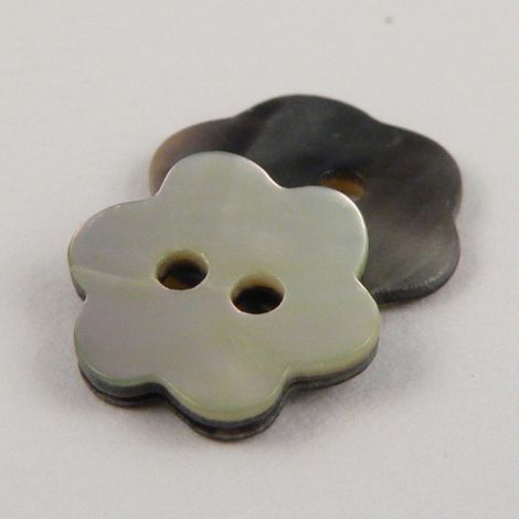 12mm Natural Flower Agoya Shell 2 Hole Button