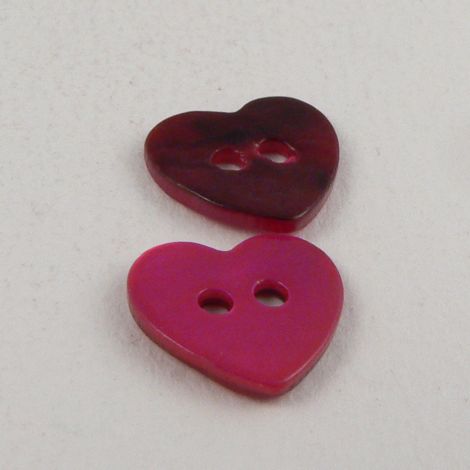 23mm Pink Heart Shell 2 Hole Button