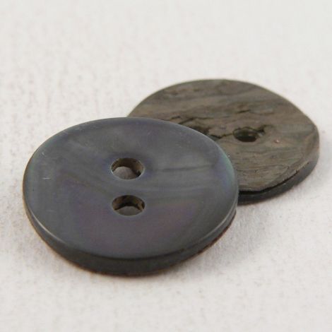 14mm Round Smoke River Shell 2 Hole Button