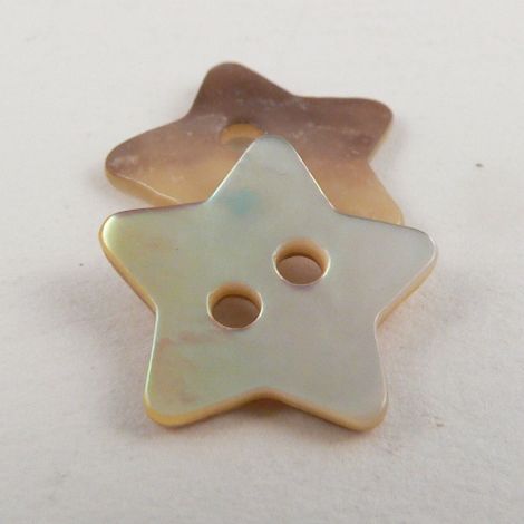 12mm Natural Agoya Shell Star 2 Hole Button