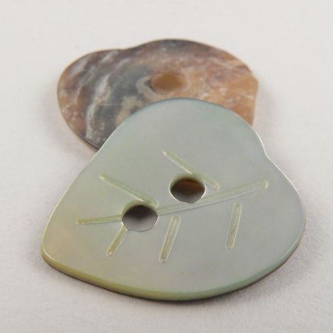 19mm Agoya Shell Leaf  2 Hole Button