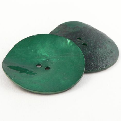 12mm Emerald Green Agoya Shell 2 Hole Button