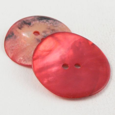 28mm Reddy-Pink Agoya Round Shell 2 Hole Button