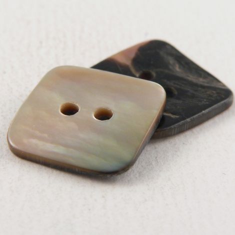 14mm Square Brown MOP Shell 2 Hole Button