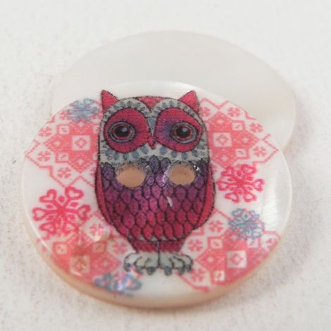 23mm Owl River Shell 2 Hole Button