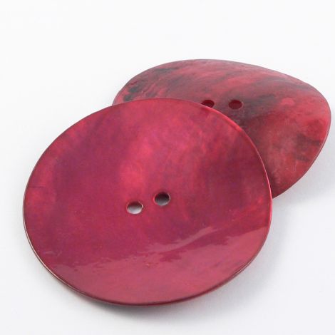 12mm Round Ruby Red Agoya Shell 2 Hole Button