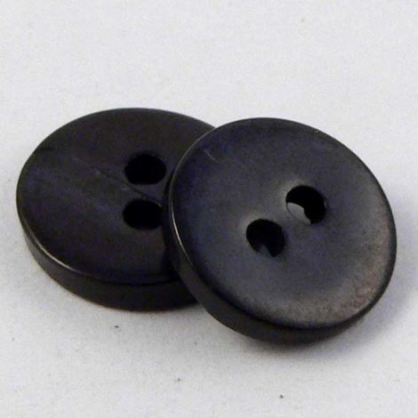 10mm Black Round River Shell 2 Hole Button