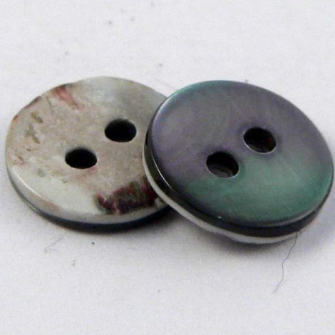 9mm Smoke Round Trochus Shell 2 Hole Button