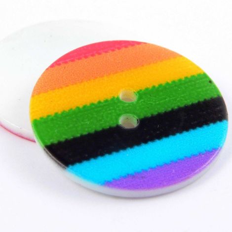28mm Bright Striped River Shell 2-Hole Button