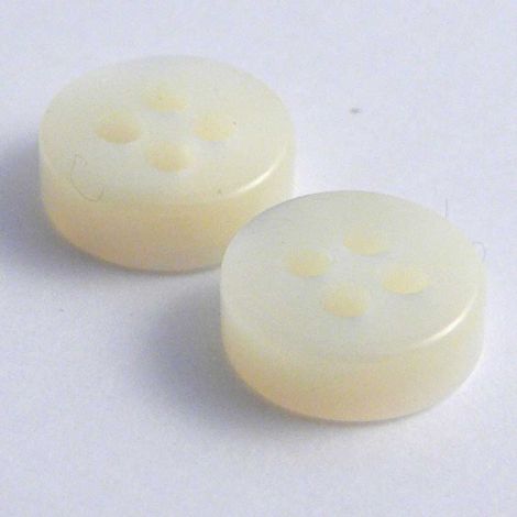 8mm Thick Cream MOP Trochus Shell 4 Hole Button 