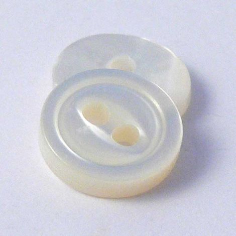 9mm MOP Ivory Shell 2 Hole Button With Rim