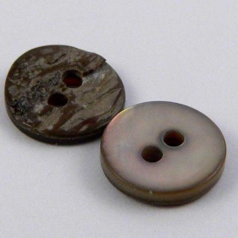 7.5mm Smoke Agoya Small Round Pearl Shell 2 Hole Button