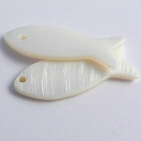 23mm White River Shell Fish Shape 1 Hole Button