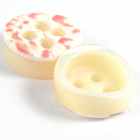 15mm White Chunky Trocas Shell 4 Hole Button