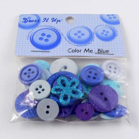 Vintage Dress It Up 'Colour Me Blue' Button Pack