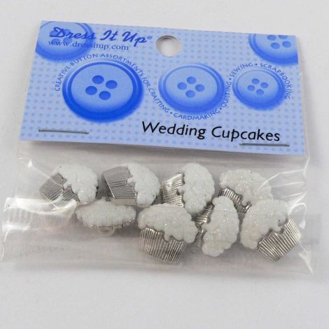 Vintage Dress It Up 'Wedding Cup Cakes' Button Pack
