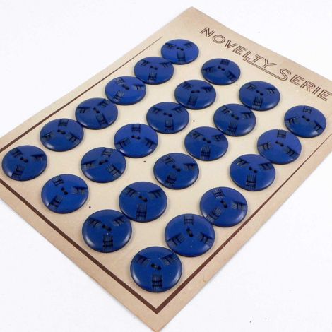 22mm Royal Blue Propellor Vintage 2 Hole Button  