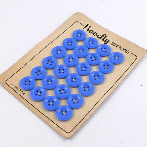 13mm Blue Vintage Shirt Style 4 Hole Button  