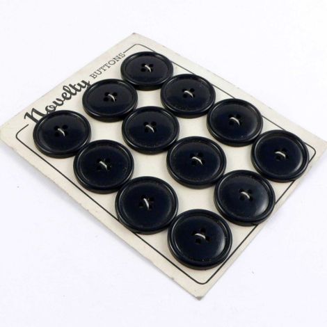 22mm Black Vintage Suit Style 4 Hole Button  