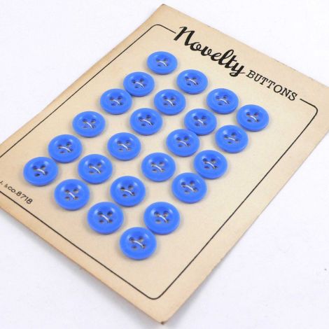 11mm Blue Vintage Shirt Style 4 Hole Button  