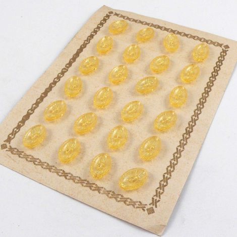 10mm Yellow Oval Vintage  2 Hole Button  
