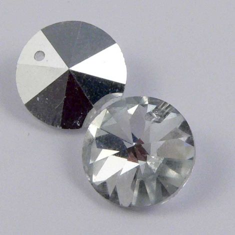 10mm Clear Vintage Swarovski 1 Hole Button  