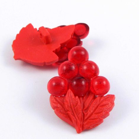 18mm Red Bunch of Grapes Vintage Shank Button  