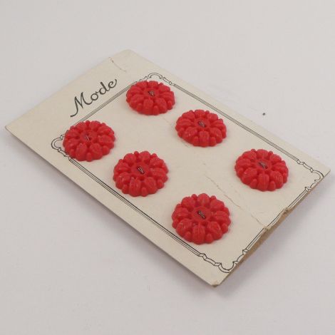 22mm Red Floral Vintage 2 Hole Buttons  