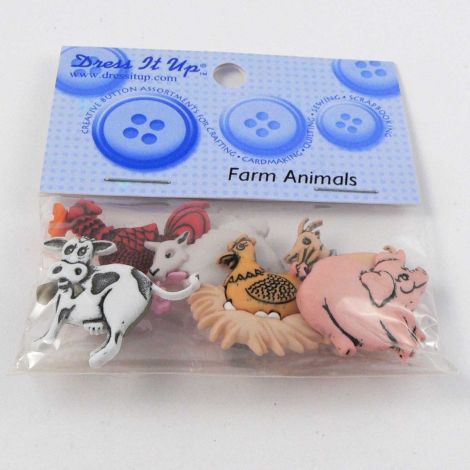 Vintage Dress It Up 'Farm Animals' Button Pack