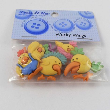 Vintage Dress It Up 'Wacky Wings' Button Pack