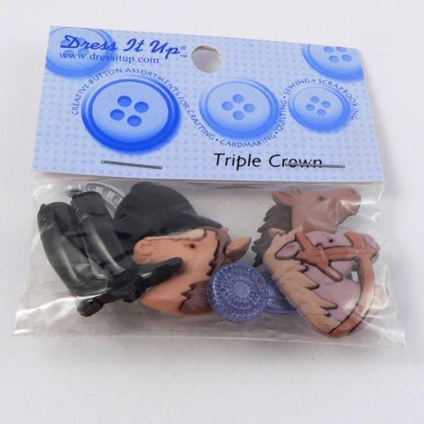 Vintage Dress It Up 'Triple Crown' Button Pack