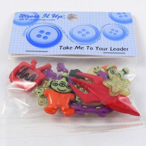 Vintage Dress It Up 'Take Me To Your Leader' Button Pack