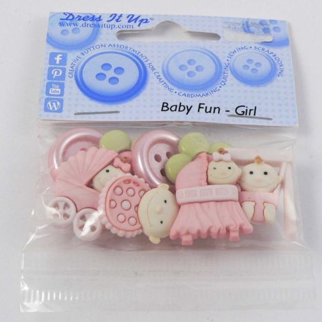 Vintage Dress It Up 'Baby Fun-Girl' Button Pack