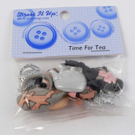 Vintage Dress It Up 'Time For Tea' Button Pack