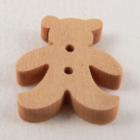 20mm Wooden Childrens Teddy Bear 2 Hole Button