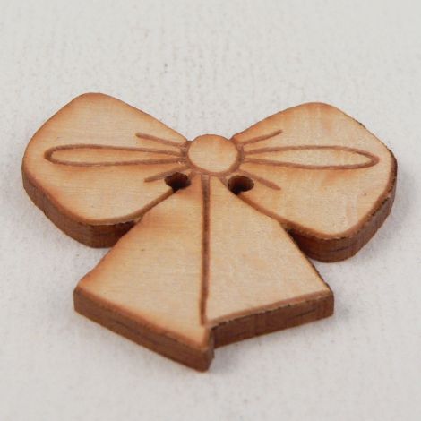 30mm Wood Tied Bow 2 Hole Button